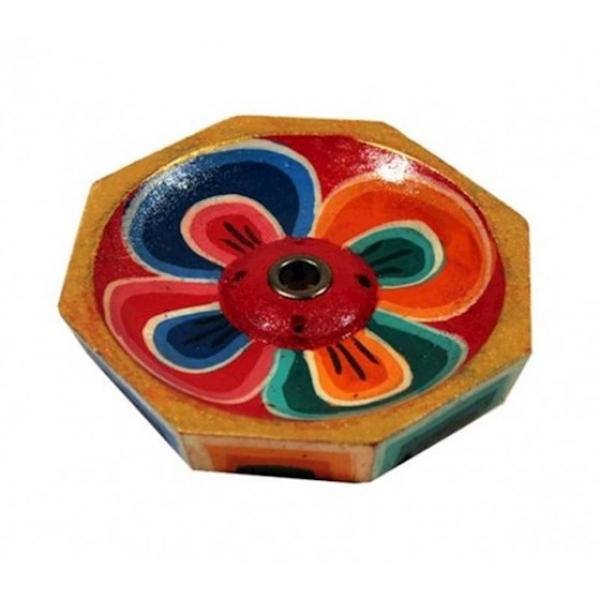Nepal Lotus - Räucherstäbchenhalter aus Holz - Original Nepal